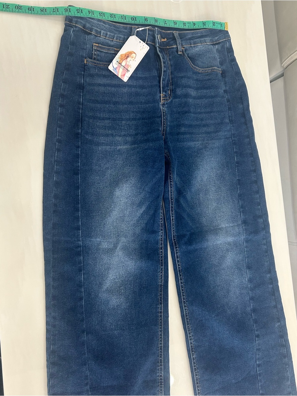 PRETTYGARDEN Women's Wide Leg Jeans Raw Hem Denim Pants size 12 waist 31